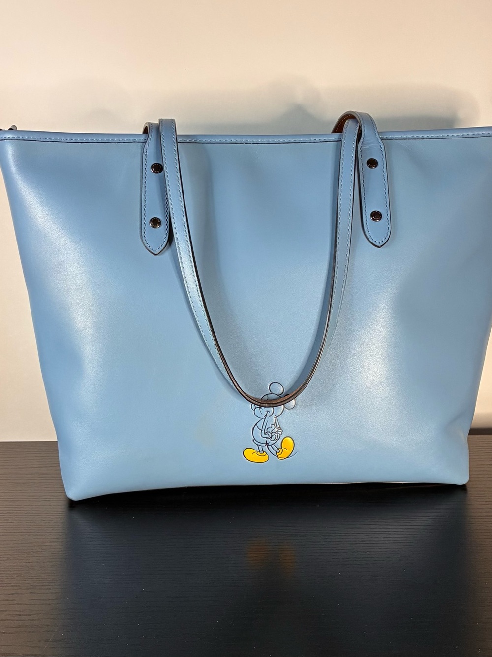 Disney X Coach Mickey Blue Calf Leather City Tote - Picture 7 of 14